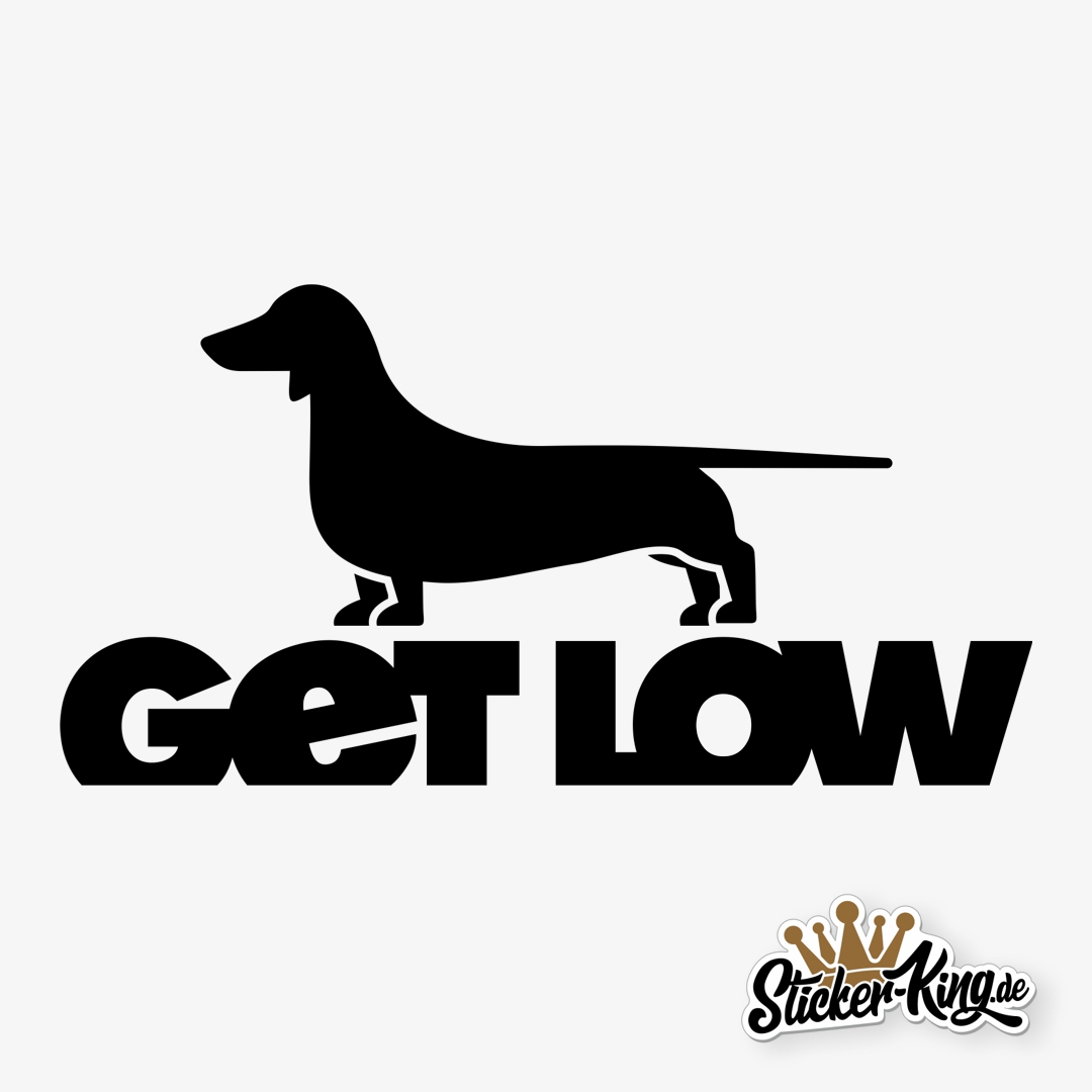 GET LOW Dackel Aufkleber